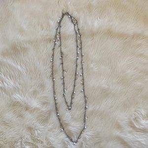 Silver Beaded Wrap Necklace